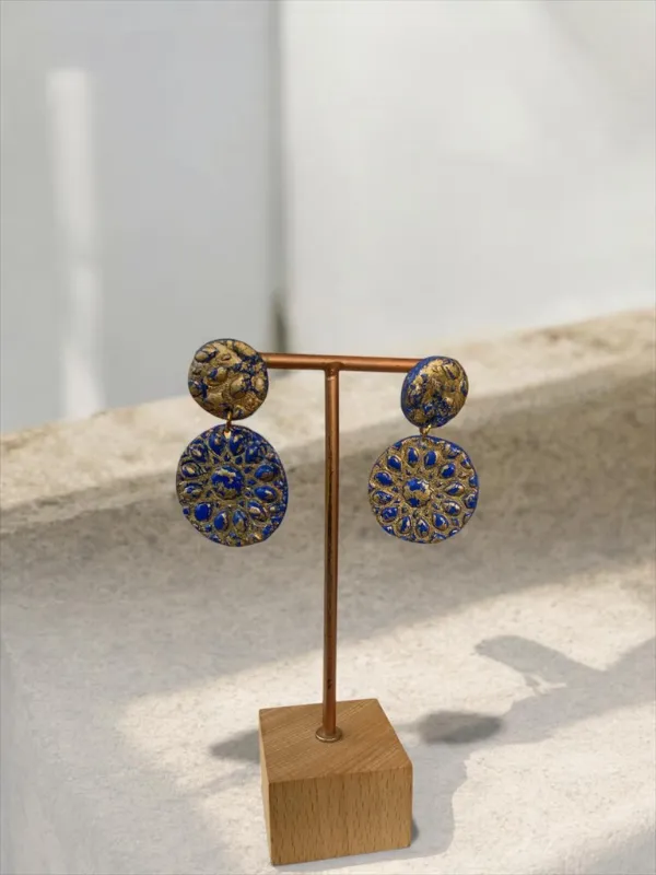 Boucle-ZEllIGE-bleu-majorelle-Atelier-zarafa