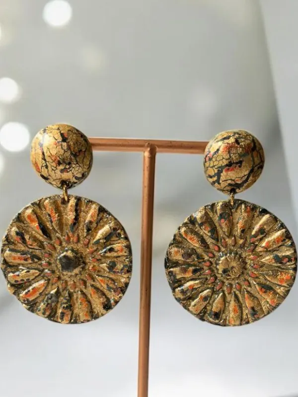 Boucle-Zellige-dore-orange-marron-Atelier-zarafa-