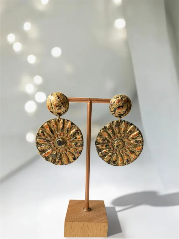 Boucle-Zellige-dore-orange-marron-Atelier-zarafa-