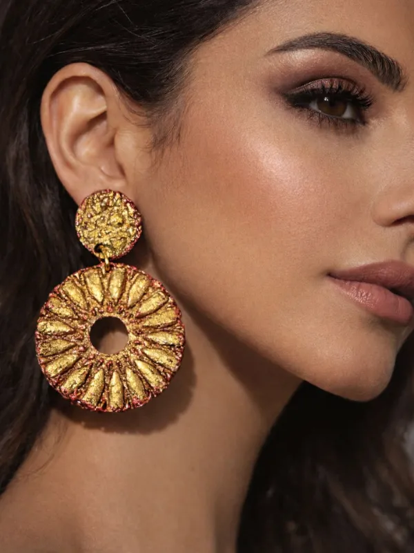 Boucle-doreille-ZELLIGE-dore-magenda-Atelier-Zarafa