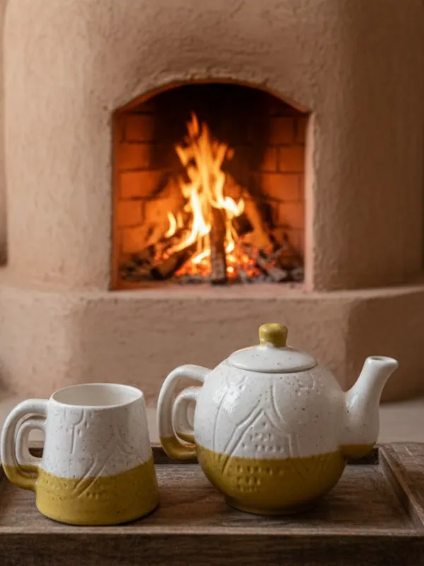 Ensemble-Theiere-et-mugs-moutarde-Mamatifa