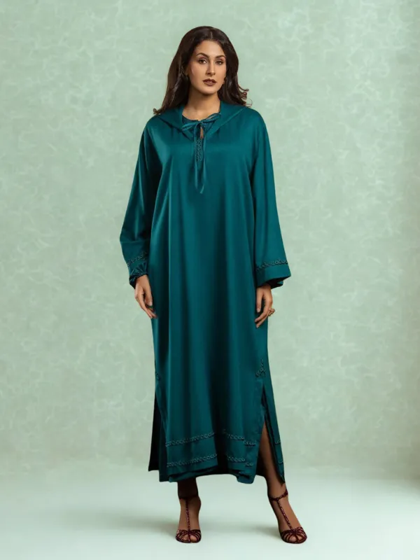 Jellaba-Nouha-Vert-Canard-INOUCHKA