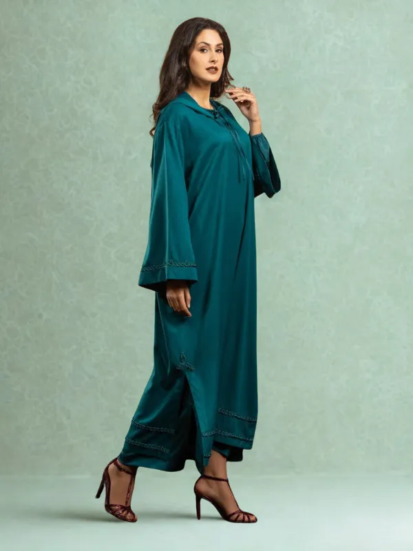 Jellaba-Nouha-Vert-Canard-INOUCHKA