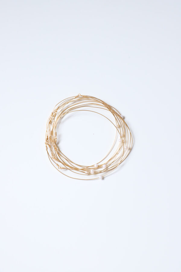 Set de bracelets lili fins perles blanches