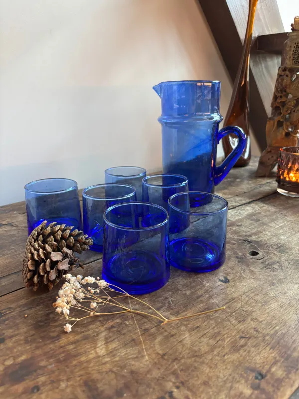 Carafe-verres-Bleu-Majorelle-Casamellul