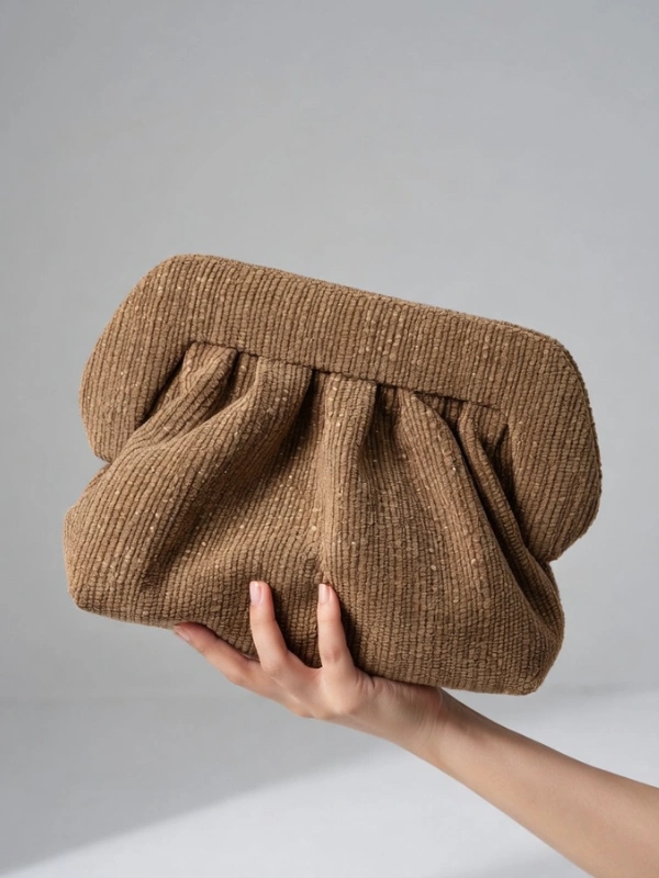 Pochette Velours Taupe