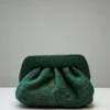 Pochette Velours Texturé Vert Émeraude ÏRTHY Brand