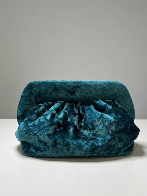 Pochette velours vert émeraude