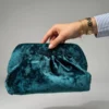 Pochette velours vert émeraude