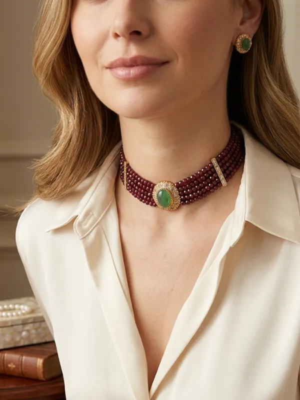 Choker-Bordeau-royal-Majesty-Jewelry