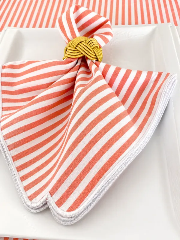 Nappe-Rayures-Solaires-.-Six-serviettes-Fee-a-tanger