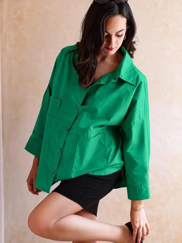Chemise-Pur-Coton-Oversize-Vert-Sao-eleven