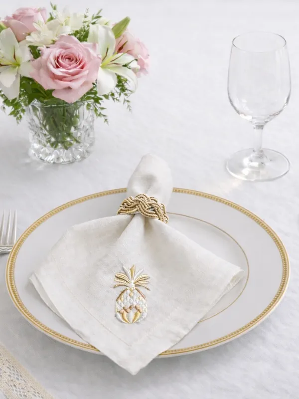Nappe-Grand-Luxe-ANANAS-et-12-serviettes-Fee-a-Tanger