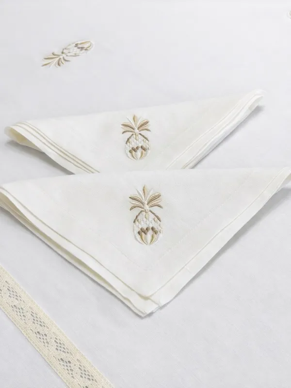 Nappe-Grand-Luxe-ANANAS-et-12-serviettes-Fee-a-Tanger