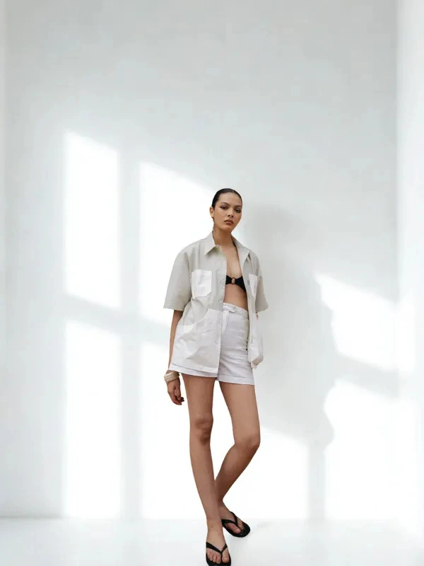Chemise bicolore unisexe - Noa