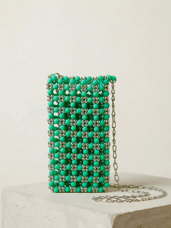 Mini sac perlé menthe givrée