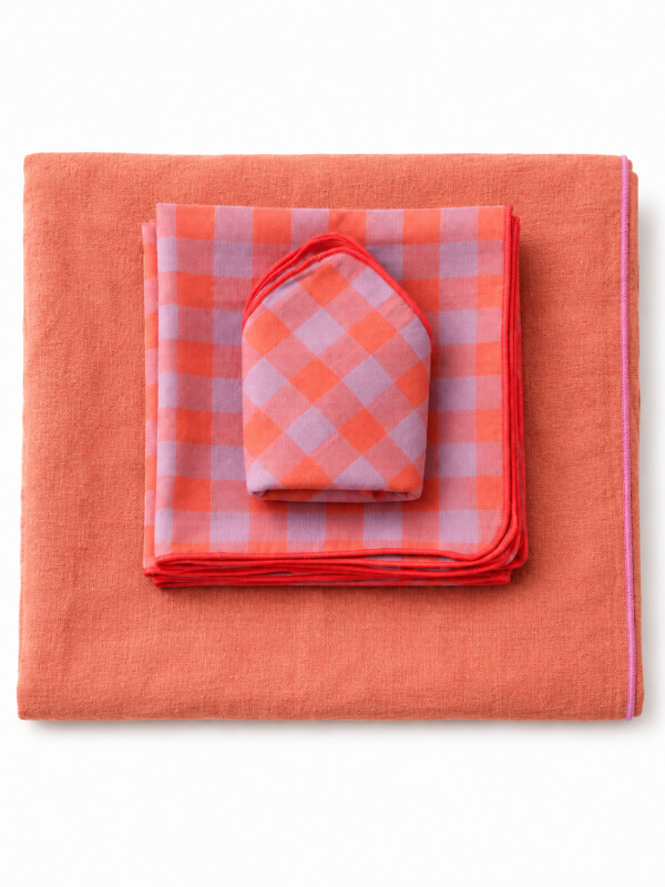 Nappe Vichycotta +six serviettes