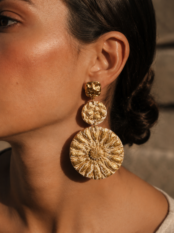 Boucle d'oreille Zellige doré