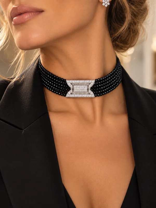 Choker Onyx Noir Impérial
