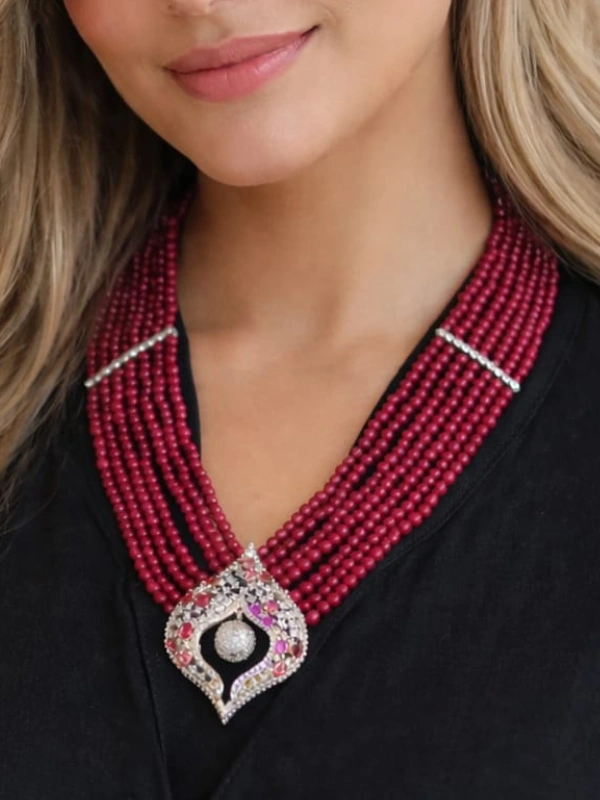Collier Maharani Bordeaux