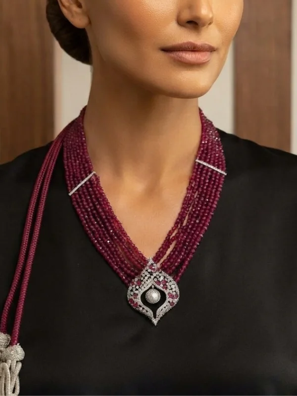 Collier Maharani Bordeaux