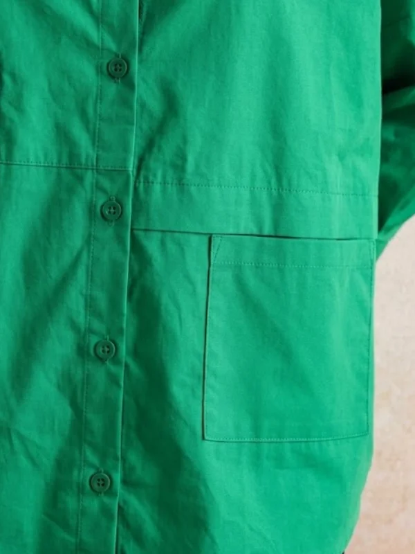 Chemise Pur Coton Oversize Vert – Image 2