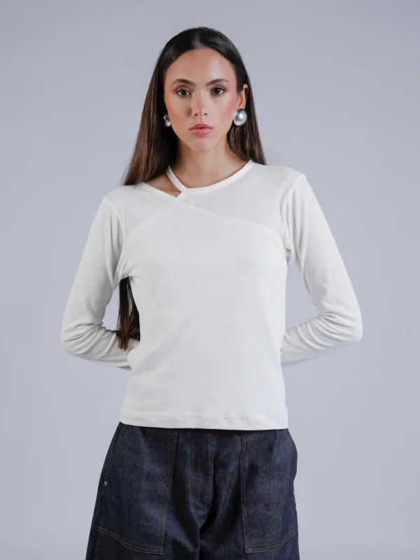 Duo de tops asymétriques blanc - Louise