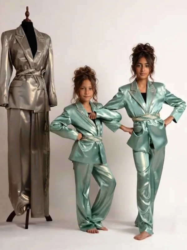 L'élégance miniature, le glamour en héritage. Découvrez l’Ensemble POSH, une création contemporaine et audacieuse pensée pour faire scintiller vos plus beaux moments, disponible en version Matchy-Matchy pour les duos de sœurs et les complicités Maman-Princesse.