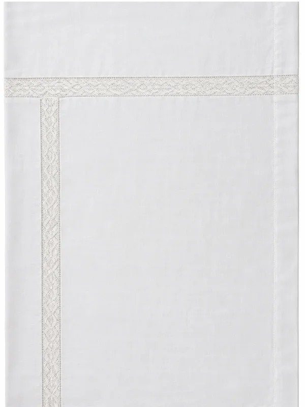 Nappe en lin blanc et dentelle et ses 6 serviettes brodées fée a tanger irthy