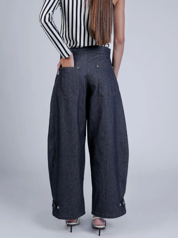 Pantalon en jean ballon bleu - Léon – Image 3