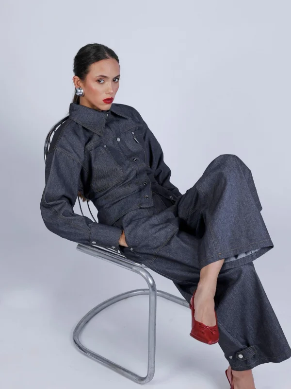 Pantalon en jean ballon bleu - Léon – Image 7
