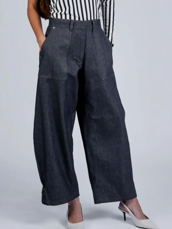 Pantalon en jean ballon bleu - Léon